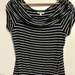 Max Studio Black and White Striped Top